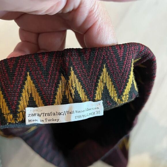 Zara Knit skirt Zig Zag Textured Fall Straight Pencil size L - Picture 6 of 7